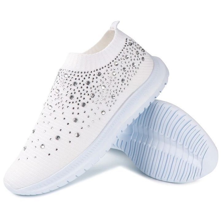 Women's Crystal Breathable Orthopedic Slip-On Walking Shoes