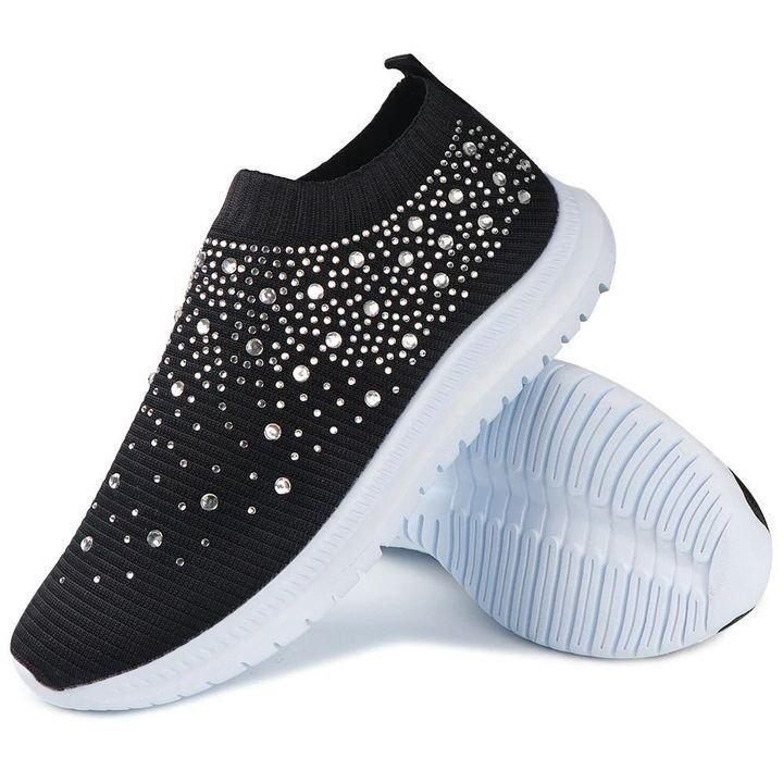 Women's Crystal Breathable Orthopedic Slip-On Walking Shoes