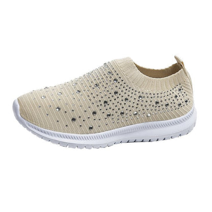 Women's Crystal Breathable Orthopedic Slip-On Walking Shoes