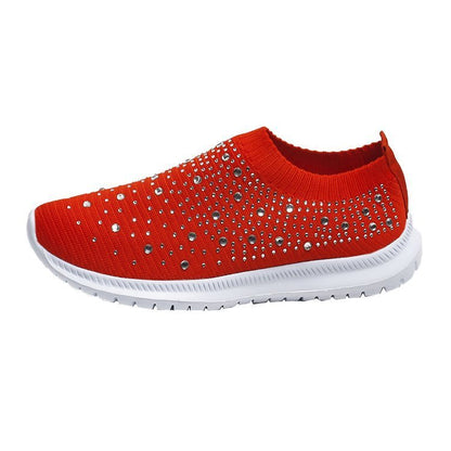 Women's Crystal Breathable Orthopedic Slip-On Walking Shoes