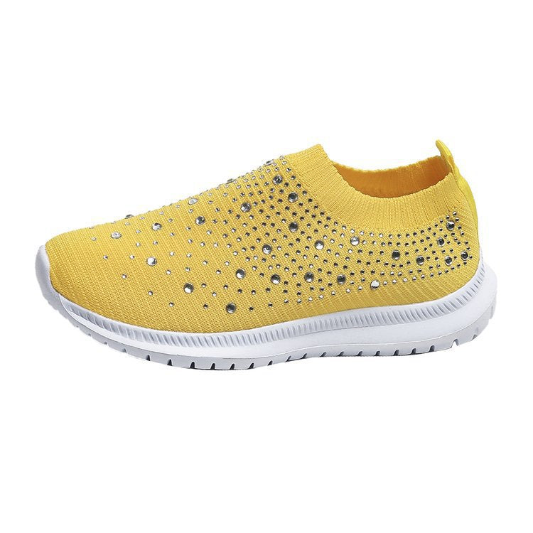 Women's Crystal Breathable Orthopedic Slip-On Walking Shoes