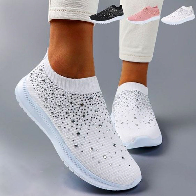 Women's Crystal Breathable Orthopedic Slip-On Walking Shoes